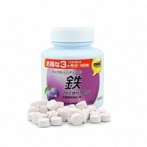 Orihiro Most Железо жевательные витамины, вкус сливы, 90 дней kaz