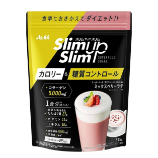 Asahi Slim up slim Протеиновый диет коктейль, вкус клубничный латте 315 гр