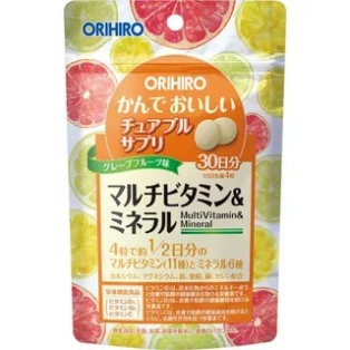 Orihiro Мультивитамины, вкус тропических фруктов, 120 жевательных табл kaz
