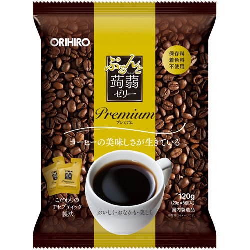 Orihiro Purunto konnyaku Jelly Premium-конняку желе, кофе дәмі, 6 дана
