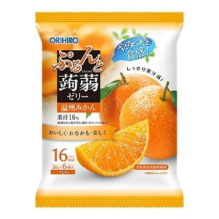 Orihiro Purunto Konnyaku Jelly — желе из конняку, вкус апельсина, 6 шт