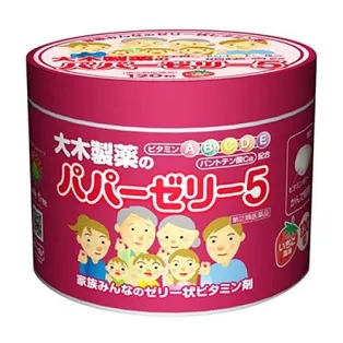 Ohki Papa jelly-5, Детские жевательные мармеладки, витамины А,В,С,Д,Е, клубничный вкус, 120 шт