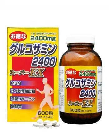 Yuuki Pharmaceutical Глюкозамин 2400 мг Super EX + Хондроитин + MCM + II типті Коллаген + сүйек-бұлшықет шөбі , 60-75 күн